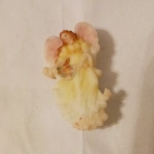 Angel Brooch with Pink and Yellow Accents